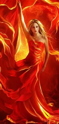 Orange Red Painting Live Wallpaper