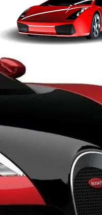 Red Sports Car Parked Side has Supremastism Design - Live Wallpaper - free  download