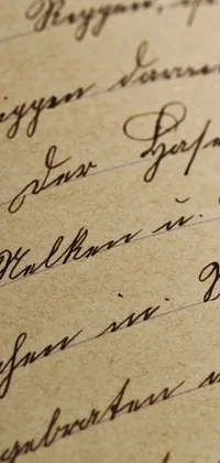Brown Handwriting Letter Live Wallpaper