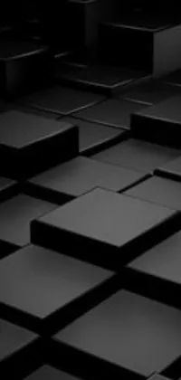 Download Sophisticated Matte Black and Gray Tiles Wallpaper