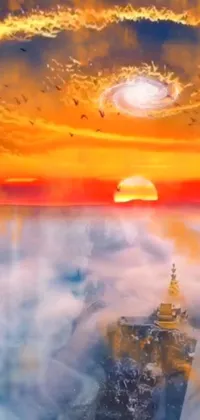 Nature Orange Cloud Live Wallpaper
