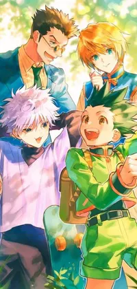 Download Sitting Gon And Killua Of Hunter X Hunter Iphone Wallpaper