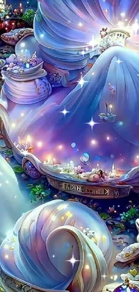 Fantasy Princess on a Seashell House Live Wallpaper - free download