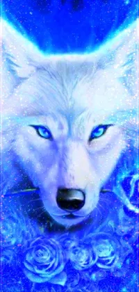 White Wolf With Blue Fire Live Wallpaper Free Download