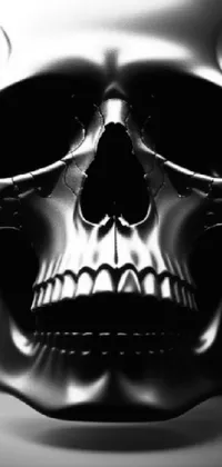 back and white skull with smoke Live Wallpaper