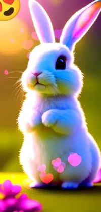 Rabbit Light Pink Live Wallpaper