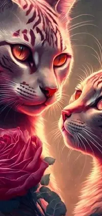 Cute Cat Couple Live Wallpaper - free download