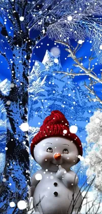 icy cold snowman Live Wallpaper