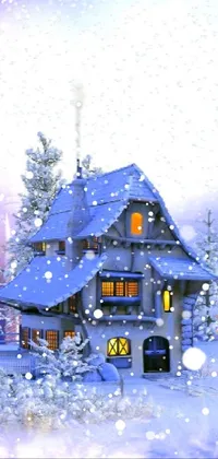 House in snow Live Wallpaper