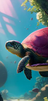 Water Vertebrate Hawksbill Sea Turtle Live Wallpaper