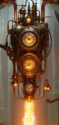 Light Amber Clock Live Wallpaper