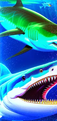 Requiem Shark Lamniformes Blue Live Wallpaper