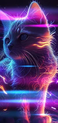 Cat Purple Light Live Wallpaper - free download