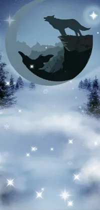 wolf in the snow  Live Wallpaper