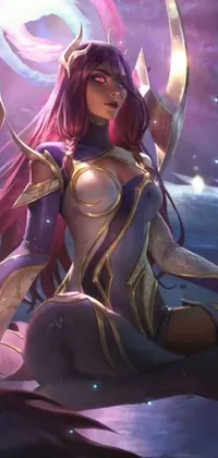 Cartoon Purple Cg Artwork Live Wallpaper