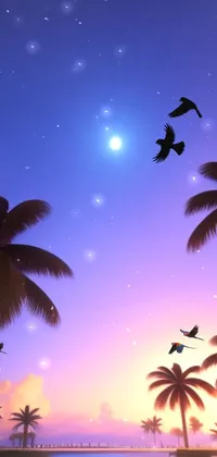 palm trees and bird song Live Wallpaper
