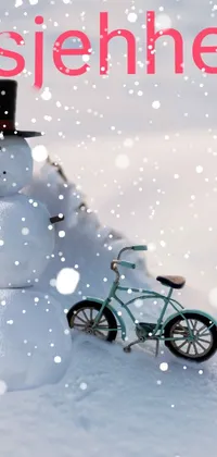 Bicycle Wheel Snowman Live Wallpaper - free download
