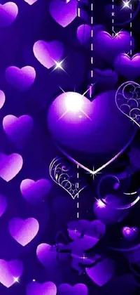 Purple Hearts Live Wallpaper - free download