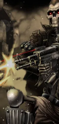 Shooter Game Machine Gun Cg Artwork Live Wallpaper