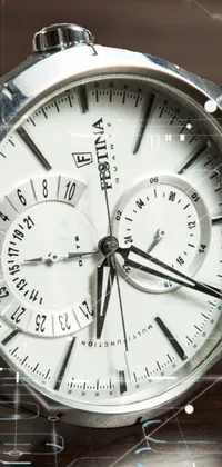 White Watch Clock Live Wallpaper