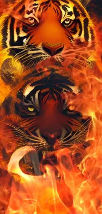 Fire and tigers Live Wallpaper