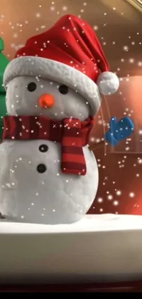 Snowman Happy Celebrating Live Wallpaper