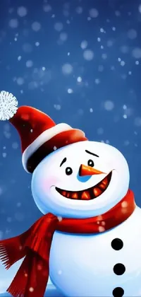 Snowman Smile Facial Expression Live Wallpaper