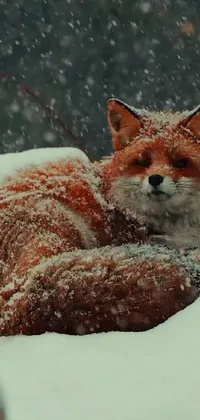 Dog Breed Red Fox Snow Live Wallpaper