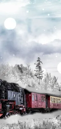 train playing with ice  Live Wallpaper