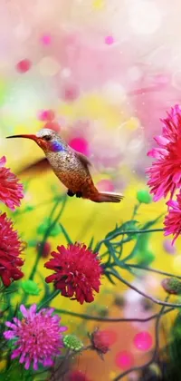 Flower Plant Bird Live Wallpaper