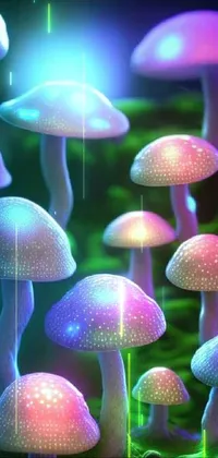 Photograph Mushroom Blue Live Wallpaper