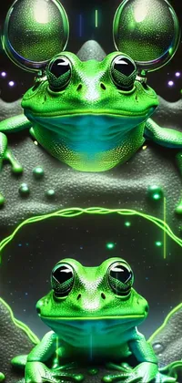 Frog Green Blue Live Wallpaper