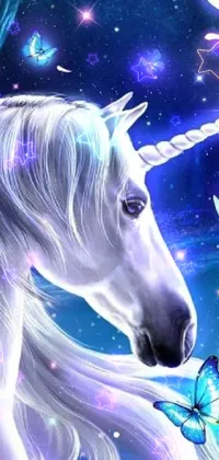 Horse Light Blue Live Wallpaper