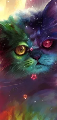 Art Paint Cat Felidae Live Wallpaper