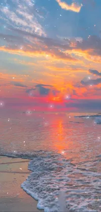 Beach Sunset With Waves Splashing - 4K Vertical Video Format - Relaxing  Nature 