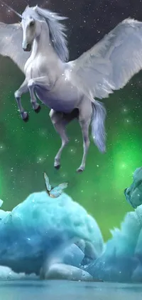 Flying. Unicorn Live Wallpaper