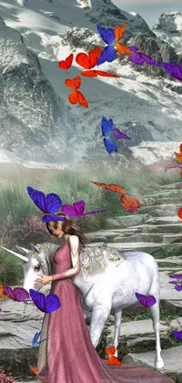 Unicorn girl Live Wallpaper