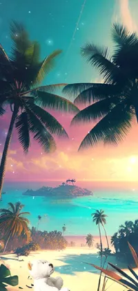 Tropical Palm Trees Live Wallpaper - free download