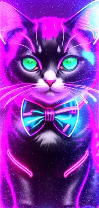 Cat Purple Light Live Wallpaper - free download