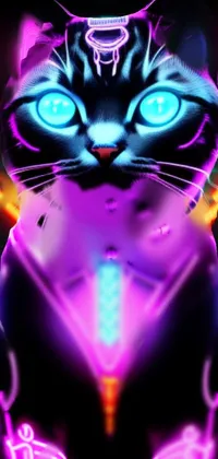 Cat Purple Light Live Wallpaper - free download