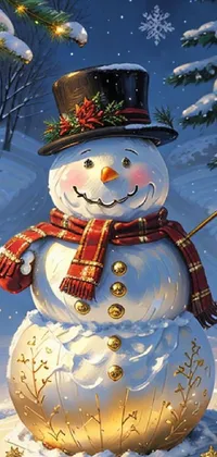 Snowman Snow Light Live Wallpaper - free download