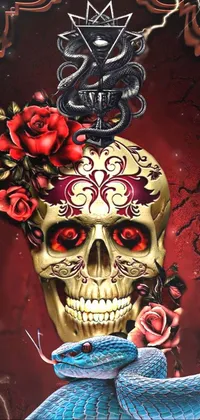 Bone Art Red Live Wallpaper