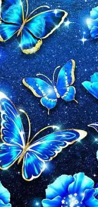 Blue Pollinator Butterfly Live Wallpaper