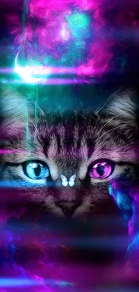 Cat Purple Light Live Wallpaper