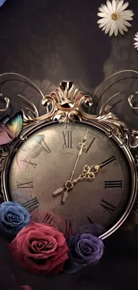 Brown Watch Flower Live Wallpaper