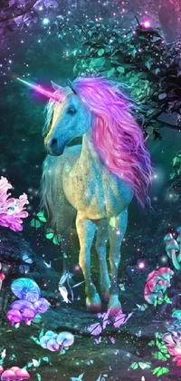 Horse Unicorn Plant Live Wallpaper