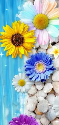 Flower White Blue Live Wallpaper