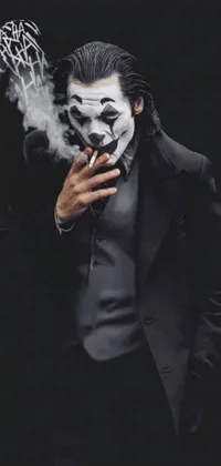 Monochrome Fictional Character Suit Live Wallpaper