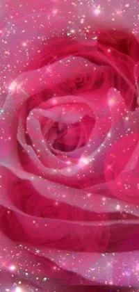 pink glitter flower wallpaper