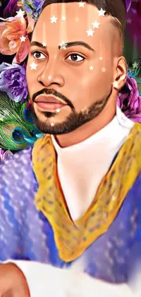 Beard Purple Flower Live Wallpaper